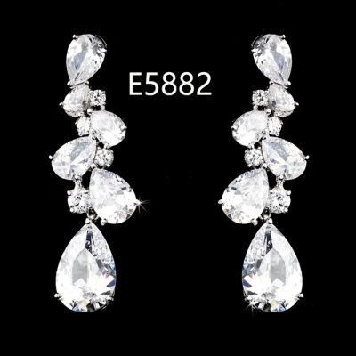 Bridal Flower CZ Earring Jewelry, Wedding CZ Earring Jewelry, Bridesmaid Earring Jewelry