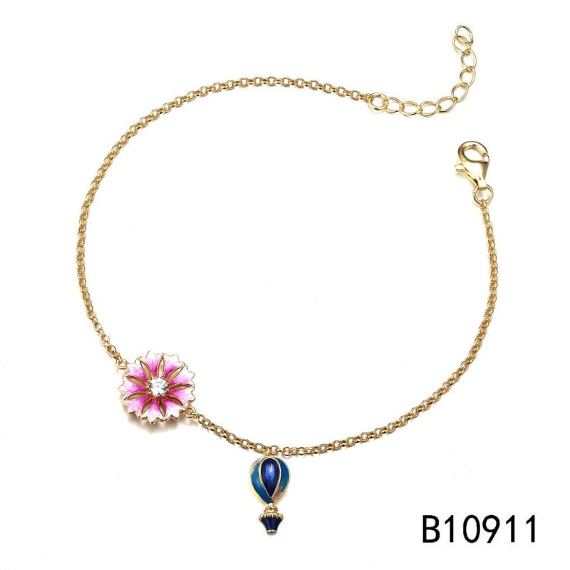 2022 Cute 925 Silver Sterling Enamel Bracelet