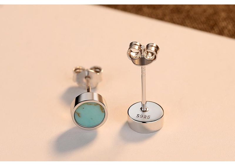 Popular Jewelry Silver Earring Ear Stud with Verdant Stone