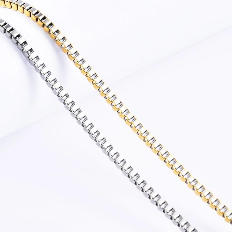 Gold Plated Box Chain Stainless Steel Jewelry Necklace Bracelet Handcraft Design Fashion Jewellery