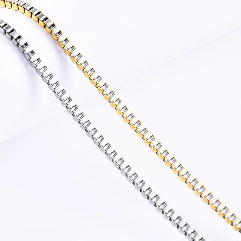 Gold Plated Box Chain Stainless Steel Jewelry Necklace Bracelet Handcraft Design Fashion Jewellery