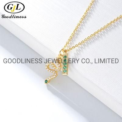 Minimalist Dainty 18K Gold Silver Link Chain Snake Necklace Design