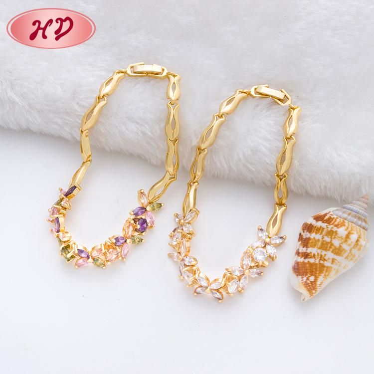 New Designs Charm Colorful Crystal 18K Gold Plated Bracelet