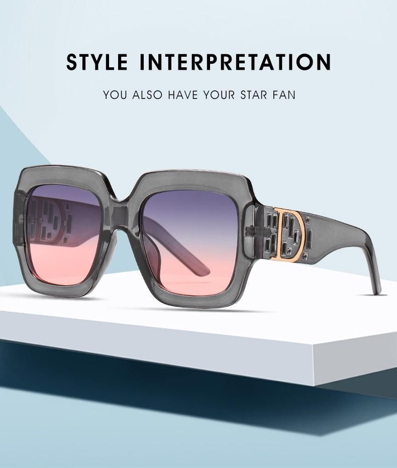 Color Sun Glasses Big Frame Sunglasses