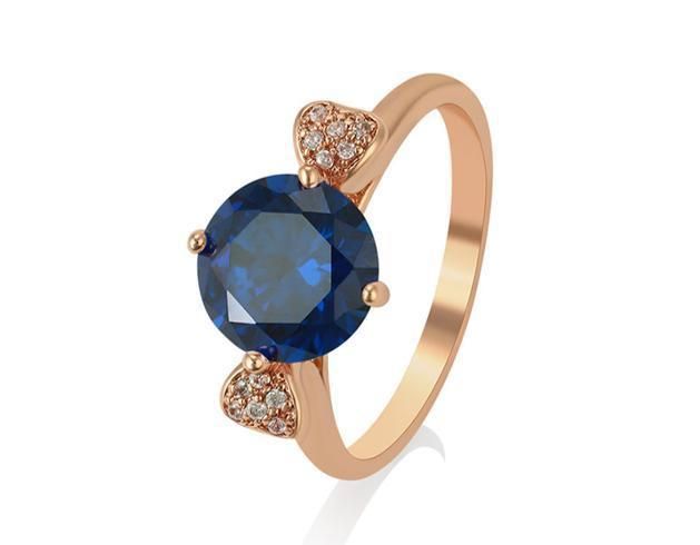 Jewelry Elegant Classic Design Rose Gold Environ-Friendly Copper Ladies Synthetic CZ Ring