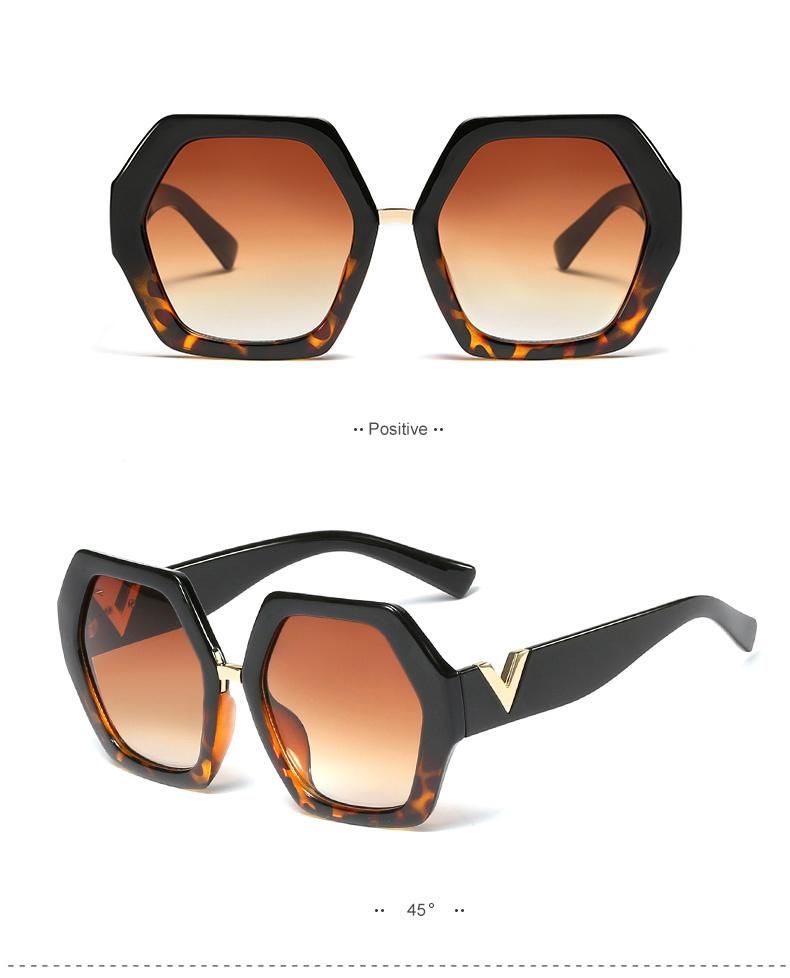 Fashion Irregular Polygon Metal Decoration Sunglasses