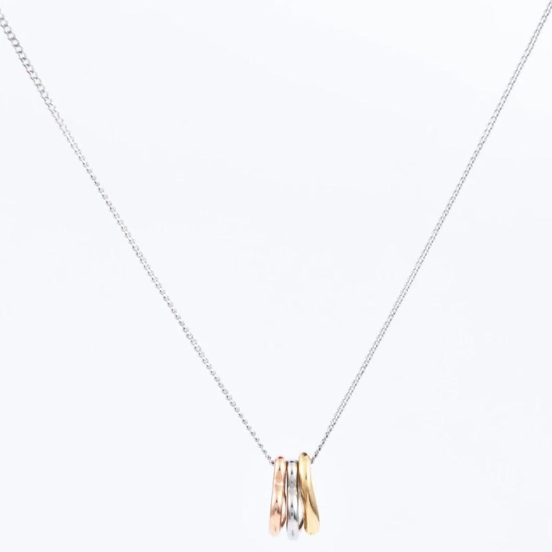 Stainless Steel Hearts Pendant Changeable Fashion Gold-Plated Necklace for Girls Fashion Jewelry