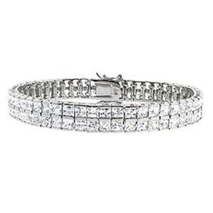 925 Sterling Silver Princess Cut Clear CZ Tennis Bracelets