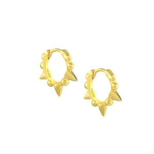 2021 Hot Selling New Creative Precision Polished Geometric Rivet Ear Clip Hip Hop Rhodium Plated Hoop Earrings