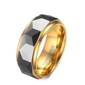 2022 New Custom High Quality Tungsten Steel Ring Cut Floral 18K Gold Plated Fashion Jewelry