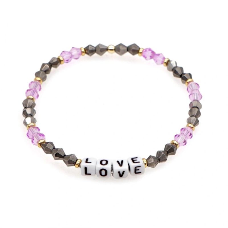 Mlgm Crystal Bead Jewelry for Girls Bracelet OEM Custom Accept Love Letters Jewellery Bohemian Elastic Bracelets Fast Shipping