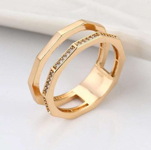 Unique Design New Fashion Jewelry Wholesale 18K Gold Plated 3 G Gold Ring Low Price