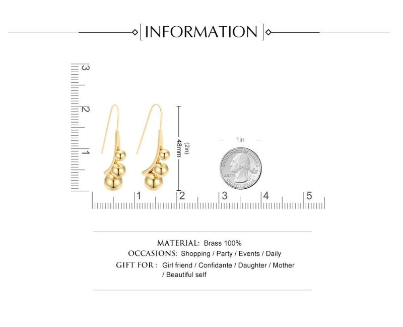 Beautiful Bead Combination Modeling 100% Brass Earrings