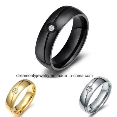 Wholesale Gold Black White Color Ring Band One Main Stone