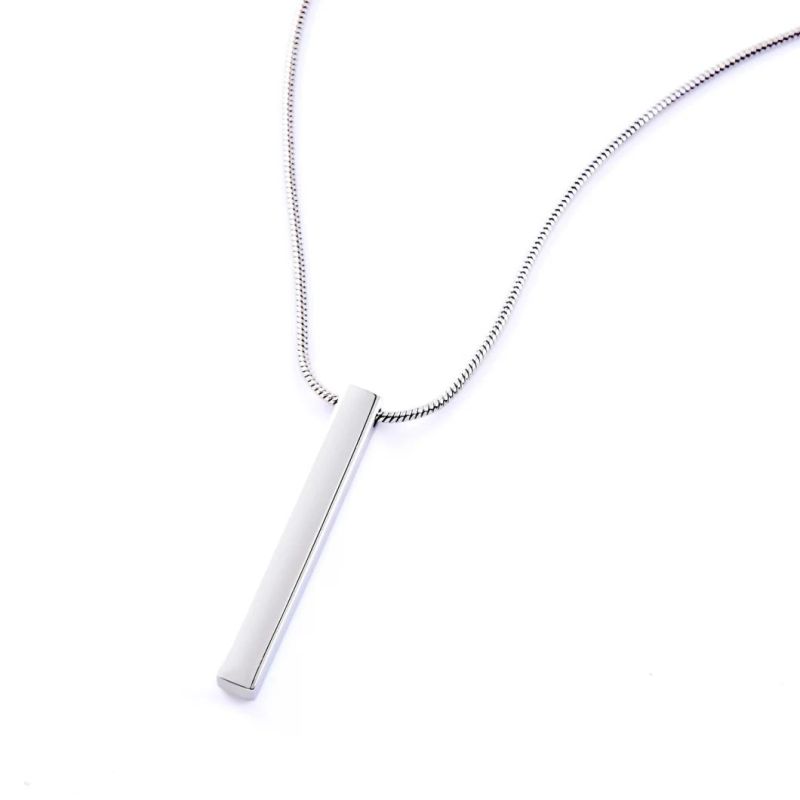 Fashion Jewelry Stainless Steel Elegant Bar Penant Necklace for Lady and Men Support Customized