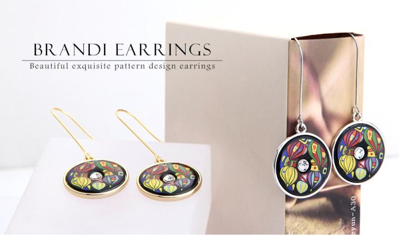 Boho Hollow Round Drop Alloy Enamel Long Layered Earring