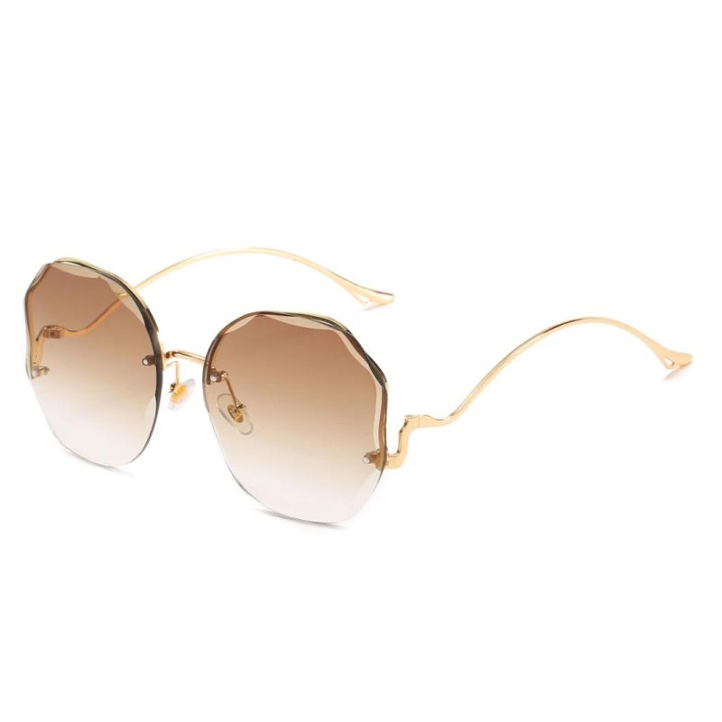 2020 Ready Made Round Rimless Trendy Women Fashion Sunglasses