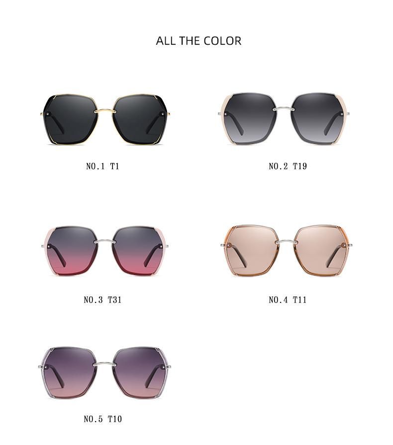 Fashion New Designer Sunglasses for Woman Fashion Square Metal Colorful Sunglasses Italy Design Low MOQ Stock