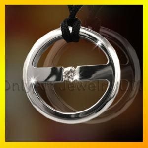 Unique Womens Mens Pendant Steel Jewelry with CZ Inlaid