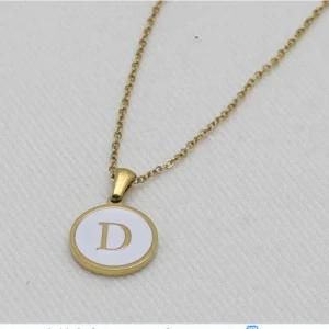 Round Letter Pendants Necklace 18W Gold-Plated Stylish Choker Jewelry Wholesale