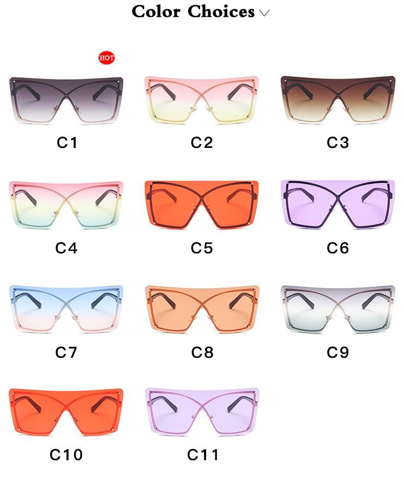 One Piece Sunglasses Big Frame One-Piece Female Personality Ocean Sunglasses