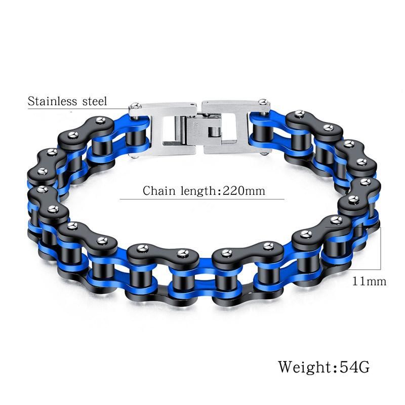 Mens Bicycle Bracelet Stainless Steel Biker Link Chain Wristband Motorcycle Bangle Bracelets