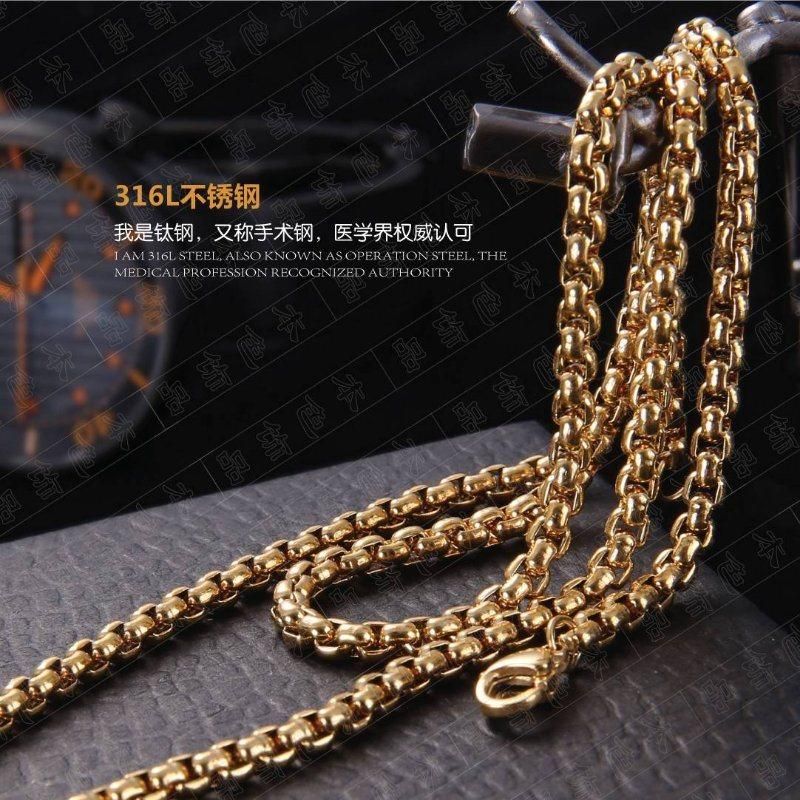 Stainless Steel Necklace Chain Square Belcher Chain Fashion Jewelry