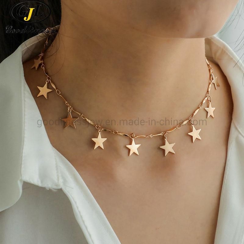 High Quality New Design Star Women Silver Chain Pendent Necklace