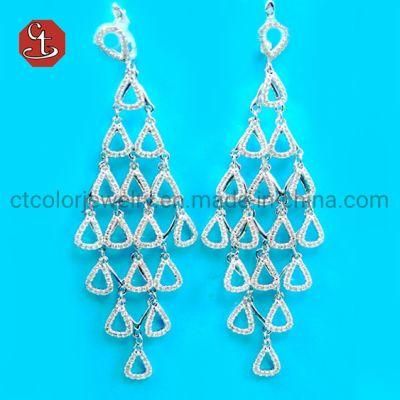 925 Dangle Cubic Zircon Silver Earrings