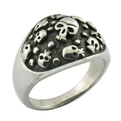 Siteel Skull Ring Fashion Skull Ring Handmade Jewelry