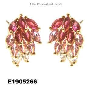 2020 New Style Gold Plating Pink Silver Earring