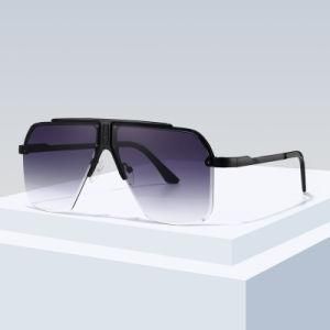 Half Frame Luxury Oversized Eye Protection Unisex UV400 Sunglasses