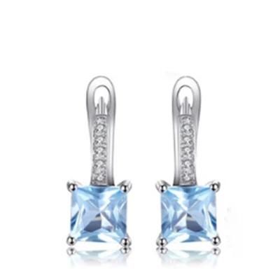 925 Sterling Silver Jewelry Fashion Earring with Gemstone Sky Blue Topaz