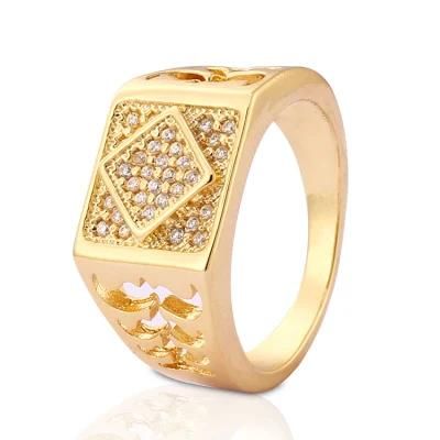18K 14K Gold Plated Fashion Wedding Engagement Jewelry Stainless Steel Silver Man Finger Rings Design