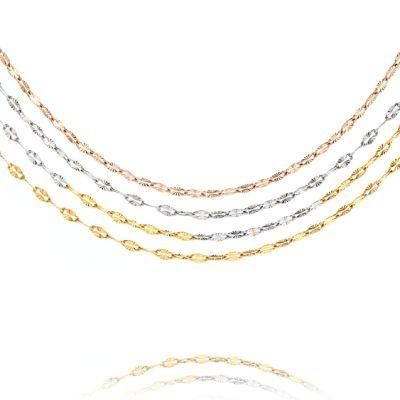 Fashion 18K Gold Plated Lip Chain Embossed Handcraft Necklace Bracelet Anklet Making Jewelry