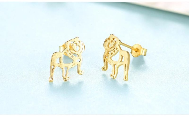 Tiger and Lion Design Hollow out Ear Stud