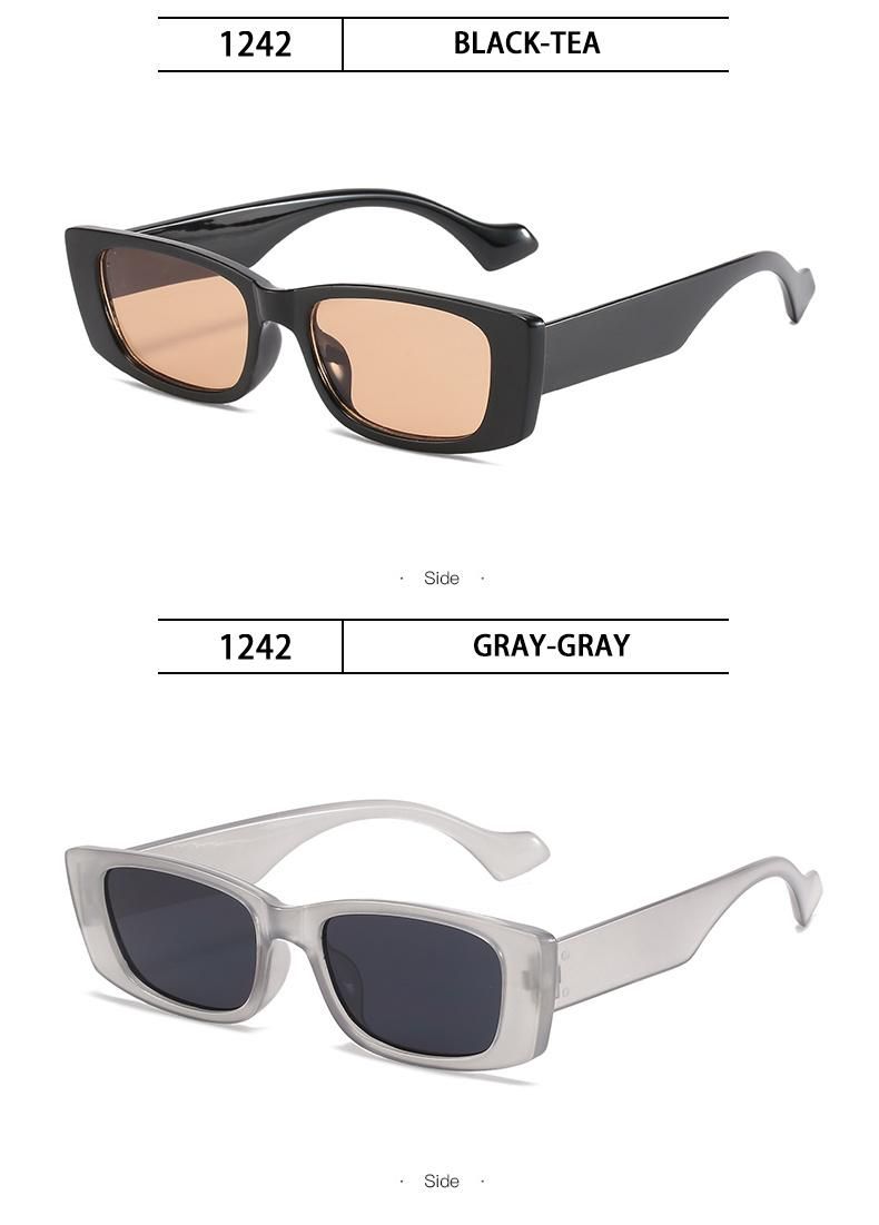 Sunglasses European and American Trend Small Frame Women Square Bright Black Net Red Same Sunglasses