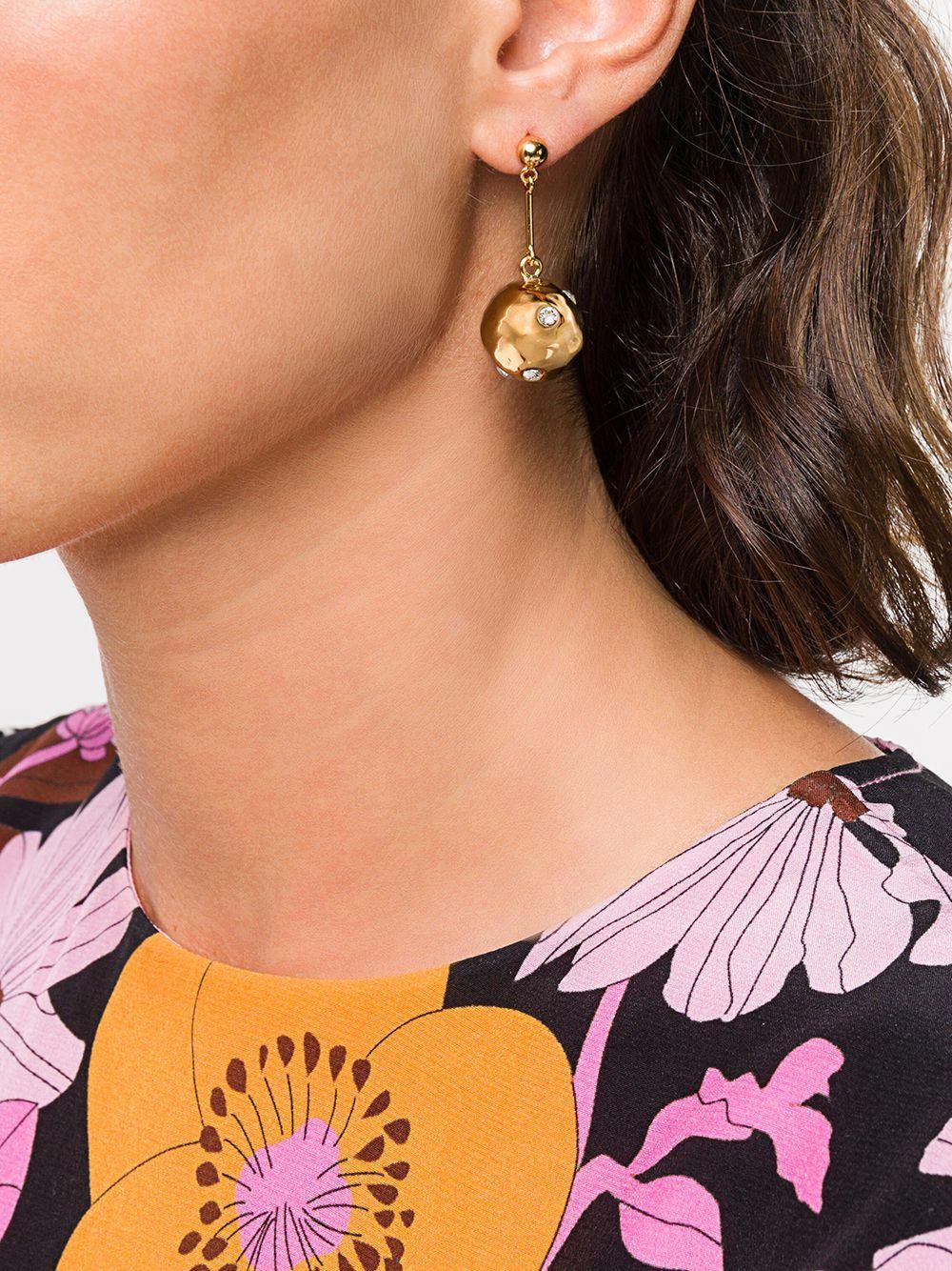 Fashion Metal Ball with Diamond Temperament Earrings Jewelry