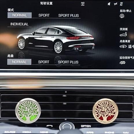 Stainless Steel Flower of Life Oil Essential Car Diffuser Locket Perfume Vent Clip