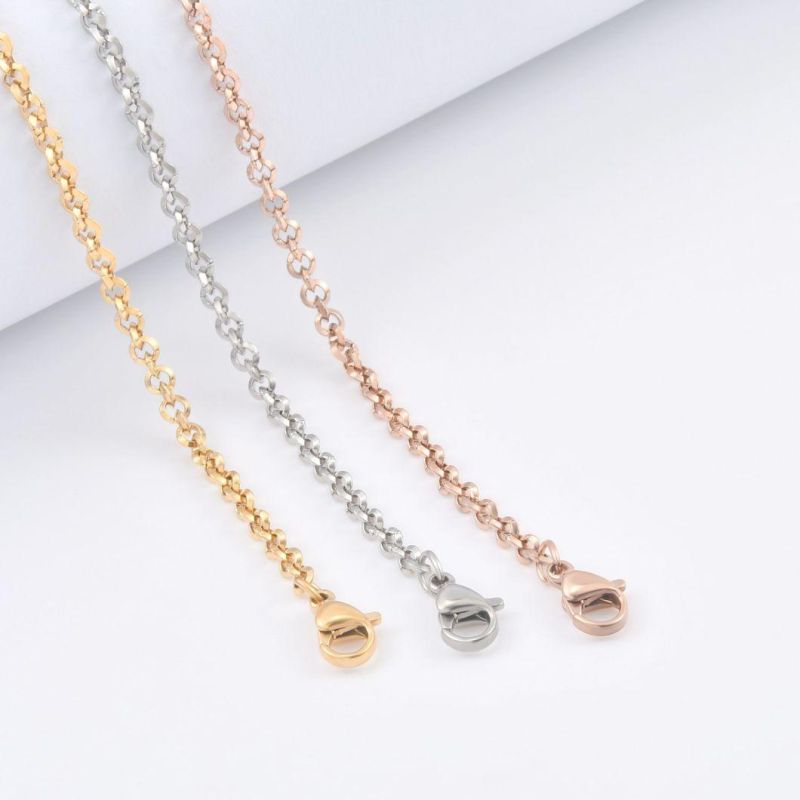 Delicate Gold Plated Stainless Steel Flat Cable Necklace for Layering Wearing