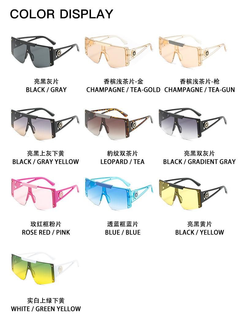 Sunglasses New Trendy One-Piece Cut-Edge Windshield Sunglasses Men′ S European and American Cross-Border Square Frame Fashion Outdoor Sunshade Sunglasses