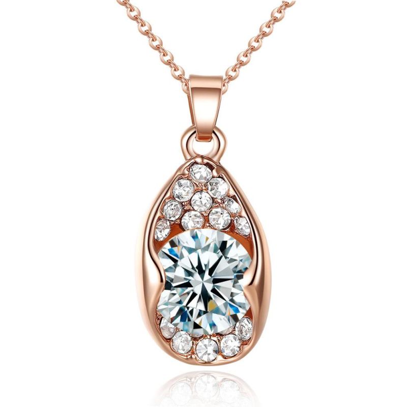 Retro Plating Rose Gold Large Zircon Necklace