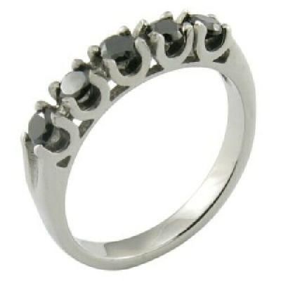 White Gold Jewelry Steel Ring CZ Ring