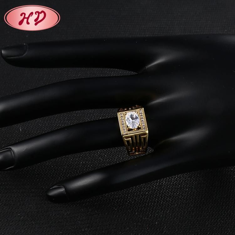 18K 14K Gold Plated Fashion Wedding Engagement Jewelry Silver Stainless Steel Finger Man Rings Design