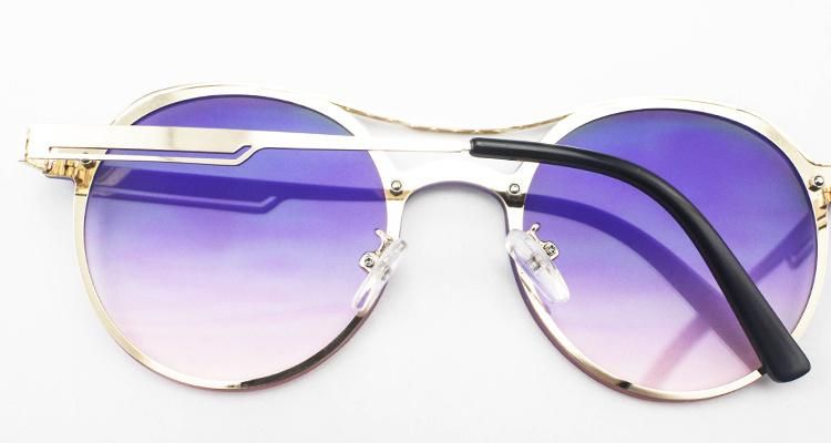 Round Fashion Wholesale Custom Logo Metal Frame Women Sunglasses