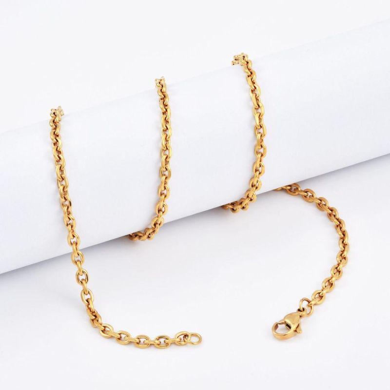 Wholesale High Quality Stainless Steel Faceted Chain Necklace Bracelet Anklets Fashion Jewelry Design for Fashion Women Accessories