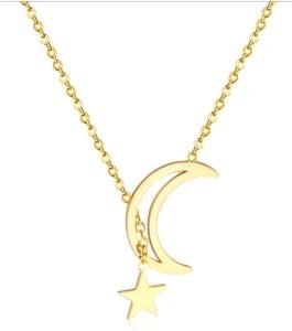 Best Selling in Amazon Custom Necklace Jewelry Stainless Steel Gold Charm Moon Necklace Pendant