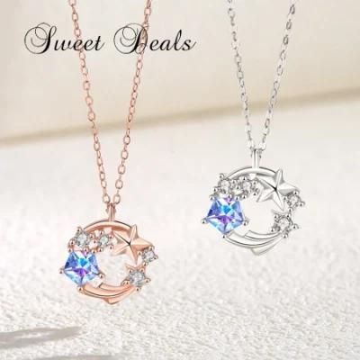 Fantasy Meteor Necklace Pendant 925 Sterling Silver Clavicle Chain
