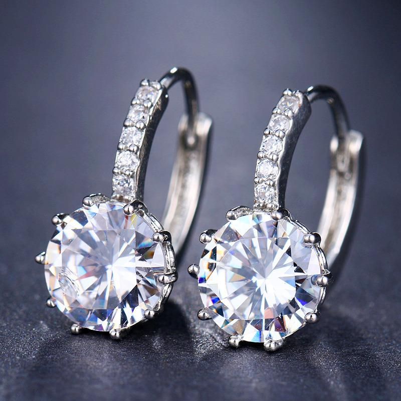 Women Fashion Jewelry Crystal Rhinestone Zircon Stud Earrings Fashion Accessories