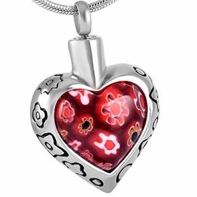 Custom Heart Cremation Pendant with Stone